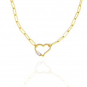  Necklace -Heart Made of Steel in Gold AJ (KK0130X)