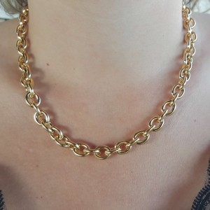  Chain-Necklace from Steel to Yellow Gold AJ (KK0173X)