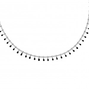 Women's Necklace with Steel Stones in Silver AJ (KK0196A)