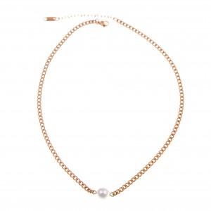  Women's Necklace with Steel Pearl in Rose Gold AJ (KK0202RX)