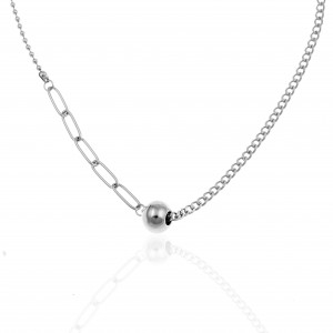 Women's Ball Necklace - Steel in SILVER AJ (KK0206A)