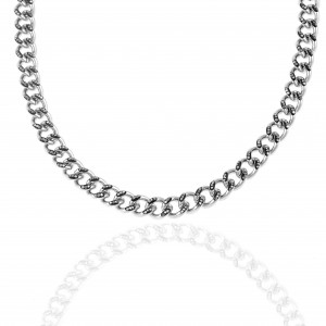  Women's Steel Necklace with Stones in Silver Color AJ (KK0251A)