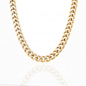  Women's Steel Necklace with Stones in Yellow Gold AJ (KK0255X)