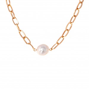 Necklace with Pearl Steel in Rose Gold AJ (KK0257RX)