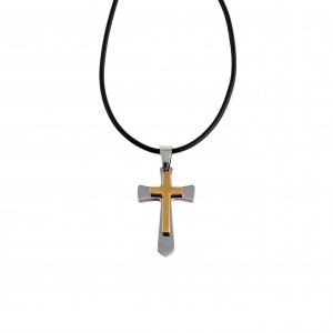 Men's double cross made of surgical steel