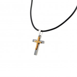 Men's double cross made of surgical steel