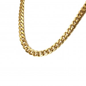 Stainless Steel Necklace in Yellow Gold Chain AJ (KKA0093X)