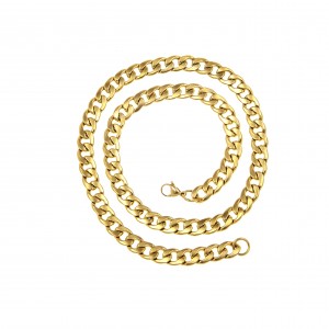 Stainless Steel Necklace in Yellow Gold Chain AJ (KKA0093X)