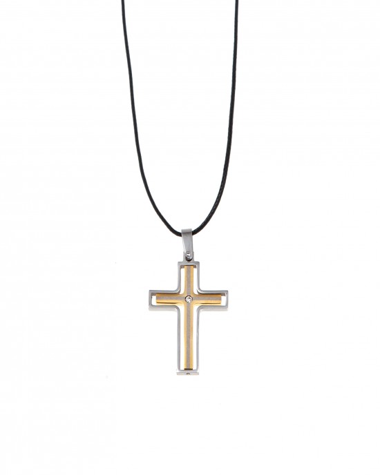  Men's Cross from Stainless Steel Two Color AJ (KKA0096AX)
