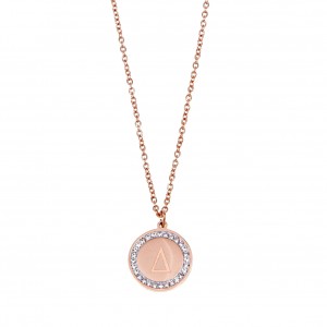  Monogram D Necklace from Steel in Pink Gold AJ (KM0075RX)