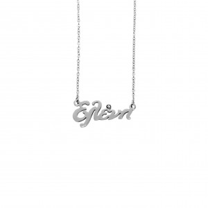  Women's Necklace Name Eleni from Surgical Steel in Silver AJ Color (KO.0067A)