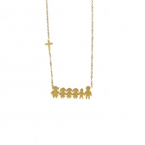 Necklace Steel Family in Yellow Gold AJ (KO.0076X)