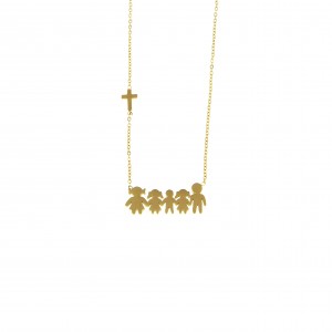  Necklace Family Of Stainless Steel In Gold AJ (KO.0078X)