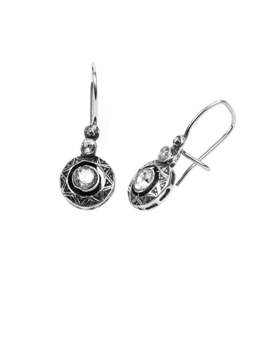  Silver 925 Women's Hanging Earrings with Zircon Stones Gianniotika in Silver ColorAJ (SKA0022A)