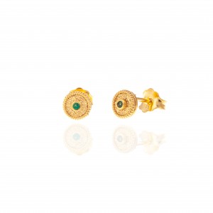 Ασημένια 925 Σκουλαρίκια- Χειροποίητα σε Χρυσό AJ(SKA0046X)