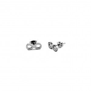 Women's Earrings in Stainless Steel Design Infinity Silver AJ(SKK0004A)