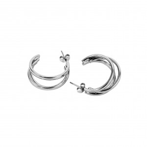 Stainless Steel Earrings with Sterling Silver Earrings AJ(SKK0015A)