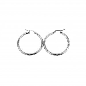 women's Stainless Steel earrings with silver color AJ(SKK0025A)