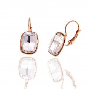 Earrings with Steel Stones in Rose Gold AJ (SKK0081RX)