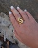 Δαχτυλίδι-Γυναικείο από Ατσάλι σε Κίτρινο Χρυσό AJ(DK0015X)